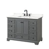 Custom image for Dark Gray with Matte Black Trim / White Quartz, Rectangular Sink / No Mirror