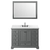Custom image for Dark Gray with Polished Chrome Trim / Carrara Cultured Marble, Rectangular Sink / 46