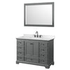 Custom image for Dark Gray with Polished Chrome Trim / Carrara Cultured Marble, Rectangular Sink / 46