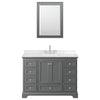 Custom image for Dark Gray with Polished Chrome Trim / Carrara Cultured Marble, Rectangular Sink / Medicine Cabinet