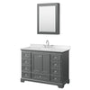 Custom image for Dark Gray with Polished Chrome Trim / Carrara Cultured Marble, Rectangular Sink / Medicine Cabinet