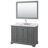 Custom image for Dark Gray with Polished Chrome Trim / White Carrara Marble, Rectangular Sink / 46