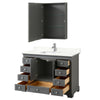 Custom image for Dark Gray with Polished Chrome Trim / Giotto Quartz, Rectangular Sink / Medicine Cabinet