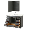 Custom image for Dark Gray with Polished Chrome Trim / Giotto Quartz, Rectangular Sink / Medicine Cabinet