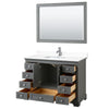 Custom image for Dark Gray with Polished Chrome Trim / White Cultured Marble, Rectangular Sink / 46