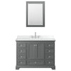 Custom image for Dark Gray with Polished Chrome Trim / White Cultured Marble, Rectangular Sink / Medicine Cabinet