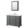 Custom image for Dark Gray with Polished Chrome Trim / White Cultured Marble, Rectangular Sink / Medicine Cabinet
