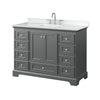 Custom image for Dark Gray with Polished Chrome Trim / White Cultured Marble, Rectangular Sink / No Mirror