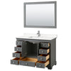 Custom image for Dark Gray with Polished Chrome Trim / White Quartz, Rectangular Sink / 46