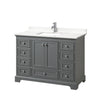 Custom image for Dark Gray with Polished Chrome Trim / White Quartz, Rectangular Sink / No Mirror