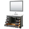 Custom image for Dark Gray with Polished Chrome Trim / White Quartz, Rectangular Sink / 46