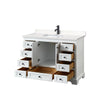 Custom image for White with Matte Black Trim / Carrara Cultured Marble, Rectangular Sink / No Mirror