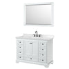 Custom image for White with Matte Black Trim / Carrara Cultured Marble, Rectangular Sink / 46