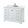Custom image for White with Matte Black Trim / Carrara Cultured Marble, Rectangular Sink / No Mirror