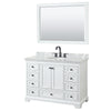 Custom image for White with Matte Black Trim / White Carrara Marble, Oval Sink / 46