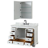 Custom image for White with Matte Black Trim / White Carrara Marble, Oval Sink / Medicine Cabinet