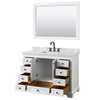 Custom image for White with Matte Black Trim / White Carrara Marble, Rectangular Sink / 46
