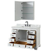 Custom image for White with Matte Black Trim / White Carrara Marble, Rectangular Sink / Medicine Cabinet