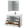 Custom image for White with Matte Black Trim / Giotto Quartz, Rectangular Sink / Medicine Cabinet