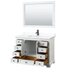 Custom image for White with Matte Black Trim / White Cultured Marble, Rectangular Sink / 46