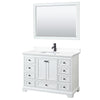 Custom image for White with Matte Black Trim / White Cultured Marble, Rectangular Sink / 46