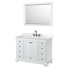 Custom image for White with Matte Black Trim / White Cultured Marble, Rectangular Sink / 46