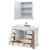 Custom image for White with Matte Black Trim / White Cultured Marble, Rectangular Sink / Medicine Cabinet