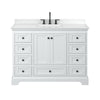 Custom image for White with Matte Black Trim / White Cultured Marble, Rectangular Sink / No Mirror