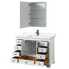 Custom image for White with Matte Black Trim / White Quartz, Rectangular Sink / Medicine Cabinet