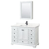 Custom image for White with Matte Black Trim / White Quartz, Rectangular Sink / Medicine Cabinet