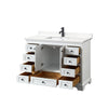 Custom image for White with Matte Black Trim / White Quartz, Rectangular Sink / No Mirror