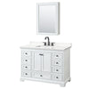 Custom image for White with Matte Black Trim / White Quartz, Rectangular Sink / Medicine Cabinet