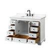 Custom image for White with Matte Black Trim / White Quartz, Rectangular Sink / No Mirror