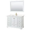 Custom image for White with Brushed Gold Trim / Carrara Cultured Marble, Rectangular Sink / 46