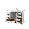 Custom image for White with Brushed Gold Trim / Carrara Cultured Marble, Rectangular Sink / No Mirror