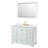 Custom image for White with Brushed Gold Trim / Carrara Cultured Marble, Rectangular Sink / 46
