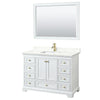 Custom image for White with Brushed Gold Trim / Giotto Quartz, Rectangular Sink / 46