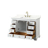 Custom image for White with Brushed Gold Trim / Giotto Quartz, Rectangular Sink / No Mirror
