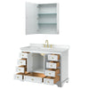 Custom image for White with Brushed Gold Trim / White Cultured Marble, Rectangular Sink / Medicine Cabinet