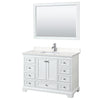 Custom image for White with Polished Chrome Trim / Carrara Cultured Marble, Rectangular Sink / 46