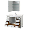 Custom image for White with Polished Chrome Trim / Carrara Cultured Marble, Rectangular Sink / Medicine Cabinet