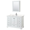 Custom image for White with Polished Chrome Trim / Carrara Cultured Marble, Rectangular Sink / Medicine Cabinet