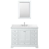 Custom image for White with Polished Chrome Trim / Carrara Cultured Marble, Rectangular Sink / Medicine Cabinet
