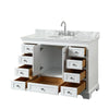Custom image for White with Polished Chrome Trim / White Carrara Marble, Oval Sink / No Mirror
