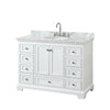 Custom image for White with Polished Chrome Trim / White Carrara Marble, Oval Sink / No Mirror