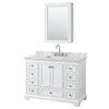 Custom image for White with Polished Chrome Trim / White Carrara Marble, Rectangular Sink / Medicine Cabinet