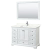 Custom image for White with Polished Chrome Trim / Giotto Quartz, Rectangular Sink / 46