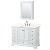 Custom image for White with Polished Chrome Trim / Giotto Quartz, Rectangular Sink / Medicine Cabinet