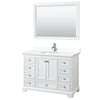 Custom image for White with Polished Chrome Trim / White Cultured Marble, Rectangular Sink / 46