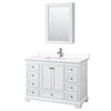 Custom image for White with Polished Chrome Trim / White Cultured Marble, Rectangular Sink / Medicine Cabinet